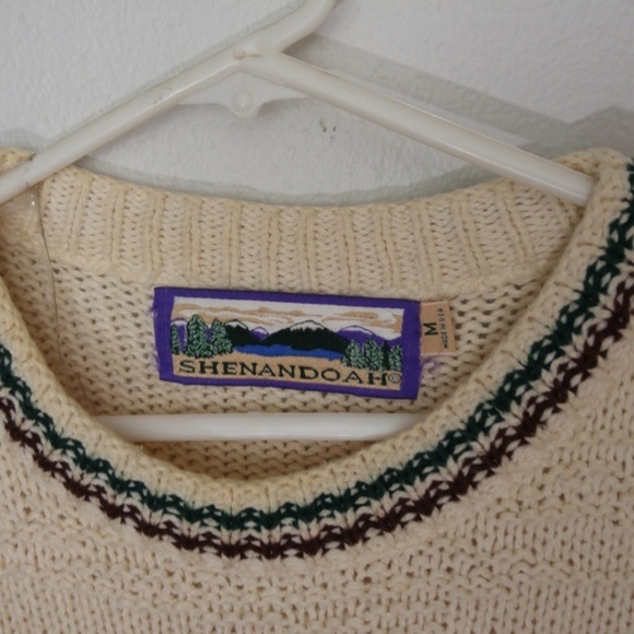Shenandoah Mens Knit Sweater Sz M Pheasant Cream - Picture 5 of 7